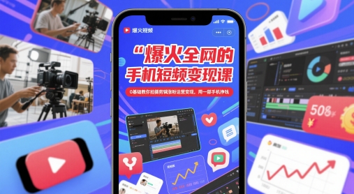 爆火全网的手机短视频变现课，0基础教你拍摄剪辑涨粉运营变现，用一部手机挣钱智小邦项目网-专注分享网络创业项目落地实操课程 – 全网首发_高质量创业项目输出智小邦项目网