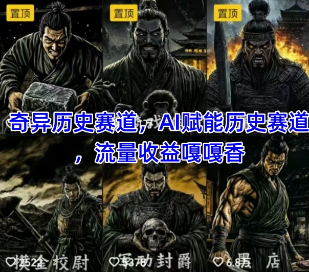 抖音奇异历史赛道，AI赋能历史赛道，流量收益嘎嘎香，狂撸伙伴计划智小邦项目网-专注分享网络创业项目落地实操课程 – 全网首发_高质量创业项目输出智小邦项目网