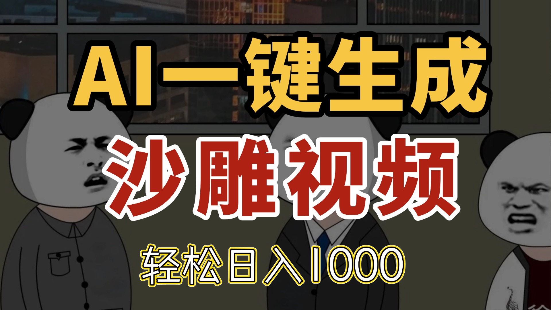 AI一键生成沙雕视频，一条视频千万播放，轻松日入1000智小邦项目网-专注分享网络创业项目落地实操课程 – 全网首发_高质量创业项目输出智小邦项目网