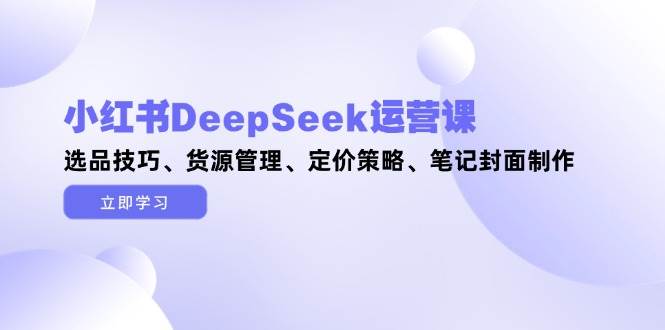 小红书DeepSeek运营课，选品技巧、货源管理、定价策略、笔记封面制作智小邦项目网-专注分享网络创业项目落地实操课程 – 全网首发_高质量创业项目输出智小邦项目网
