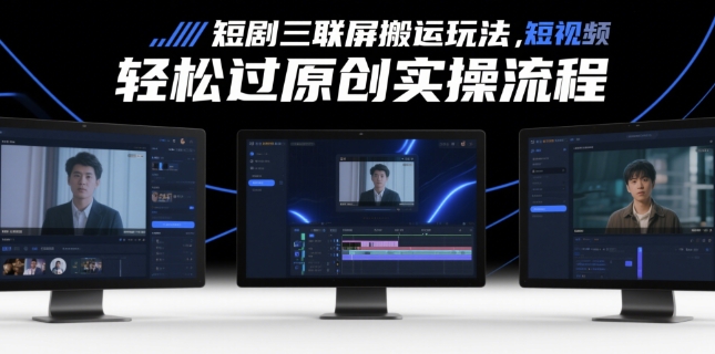 短剧三联屏搬运玩法，短剧搬运轻松过原创实操流程智小邦项目网-专注分享网络创业项目落地实操课程 – 全网首发_高质量创业项目输出智小邦项目网
