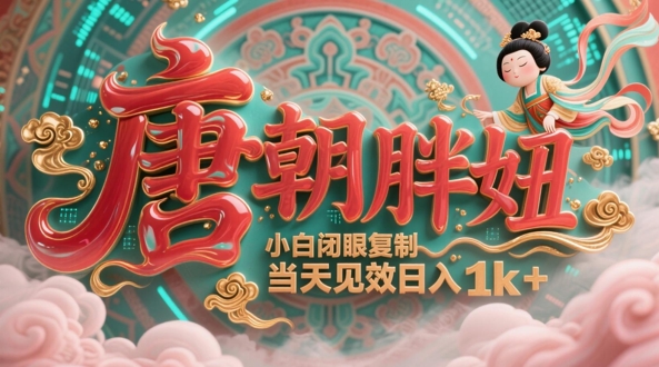 用AI克隆“唐朝胖妞”日更3条，平台疯狂推流，小白闭眼复制，当天见效，日入1k+智小邦项目网-专注分享网络创业项目落地实操课程 – 全网首发_高质量创业项目输出智小邦项目网