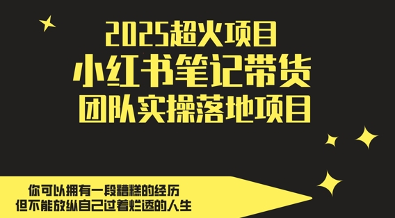 2025超火项目，副业最佳选择，小红书笔记带货团队实操落地项目，，轻松日入5张智小邦项目网-专注分享网络创业项目落地实操课程 – 全网首发_高质量创业项目输出智小邦项目网